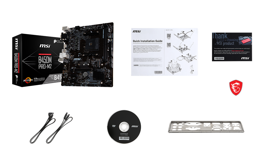 MSI A320M PRO-M2 box content